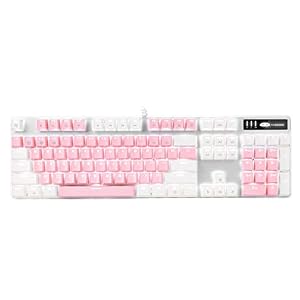 Mechanical Gaming Keyboard, MageGee 2021 New Upgraded Blue Switch 104 Keys White Backlit Keyboards, USB Wired Mechanical…