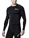 TSLA Men's UPF 50+ Compression Shirts, Cool Dry Long Sleeve Athletic Tops, Sports Baselayer Workout Shirt, Zero Black, Small
