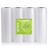 8" x 25' Vacuum Sealer Bags Rolls 4 Roll Pack for Food Saver, Seal a Meal Vac Sealers, Heavy Duty Sous Vide Bag BPA Free FITS INSIDE FOOD SEALER ROLL STORAGE Cut Bag to Size 100 Total Feet Avid Armor