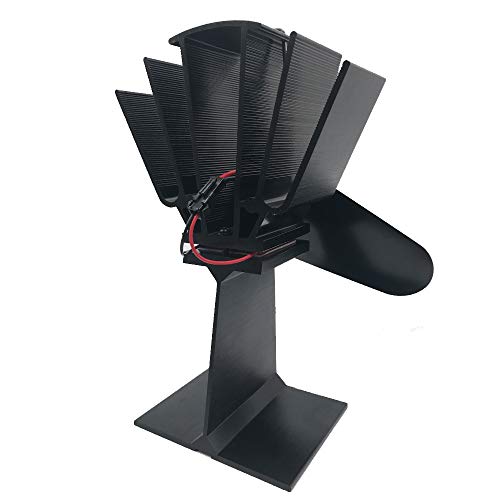 AFYH Fireplace Fan, Wood Stove Fan Fireplace Accessories Stove Fan Fan, 2 Blade Hot Air Thermometer Powerful Motor Increase Indoor Temperature 80%, Suitable for Fireplace Wood Stove Stove.