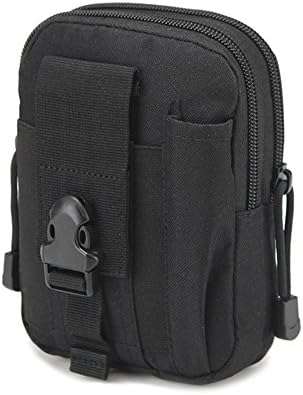 Pacii Compact Tactical Molle Multi-Purpose Poly Tool Holder EDC Pouch Camo Bag Military Nylon Utility Tactical Waist Pack Camping Hiking Pouch Tan,Black