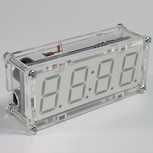 image for Walmeck 4-Digit DIY LED Electronic Clock Kit Microcontroller 0.8inch D