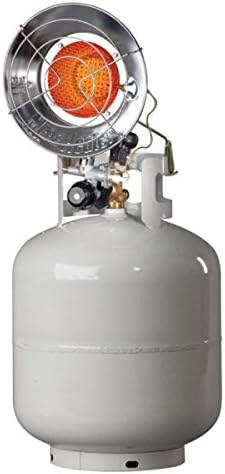 Mr. Heater F242100 MH15T 10000-15000 BTU tanktop propane heater radiantly with the loss of heat to the air without electricity