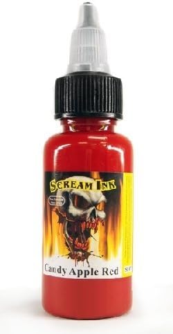 SCREAM Tattoo Ink 2-oz -CANDY APPLE RED- Tattoo Supplies by Scream ink