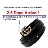 Womens Genuine Leather Thin Belts For Jeans 1.18″ Wide (black-1)