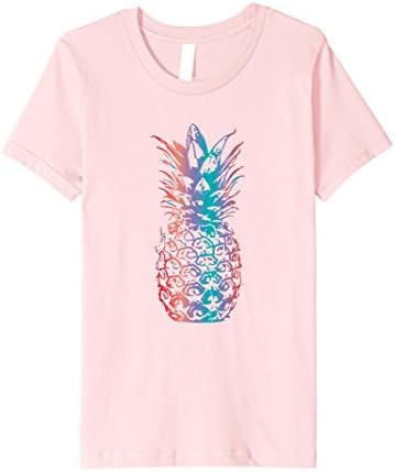 unisex-child Colorful Aloha Pineapple Hawaiian Vacation Paradise TShirt 12 Pink