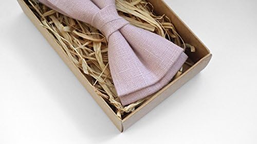 Dusty rose linen bow tie for weddings