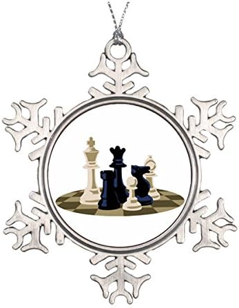 Chess Pieces Game Ceramic Round Christmas Ornament