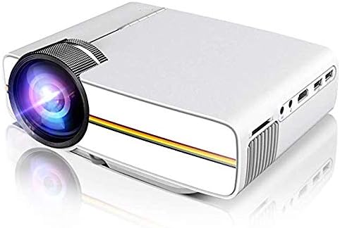 Mini Projector, Movie Projector Portable Projector 1080P 1200 Luminous for Outdoor Indoor Travel, Support DVD Player, Laptops, Tablets, Smartphones and HD Games (YG400 White)