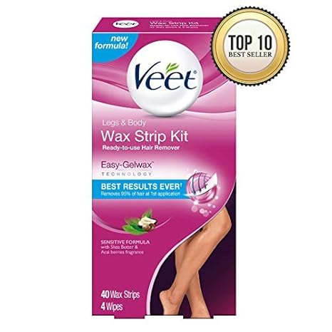 Veet Leg And Body Hair Remover Cold Wax Strips 40 Ct Pack Of 3