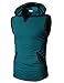 H2H Mens Fashion Sleeveless Hoodies with Pocket STEELBLUE US L/Asia XL (CMTTK015)