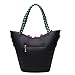 Women Shoulder Bag Handbag Tote Purse PU Leather Crossbody Flower with Weave Handle Bags White By Celsino (Black)