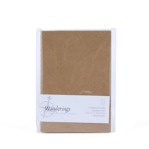 Wanderings Traveler's Pocket Notebook Refill Inserts - Blank Paper - Set of 3 | Passport Journal Size | 5 x 3.5 Inches (12.5 x 9 cm) B7 - Thumbnail 6