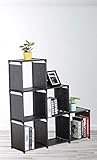 None Black Storage Cube Closet Organizer Shelf 6-cube Cabinet Bookcase by eHomeProducts