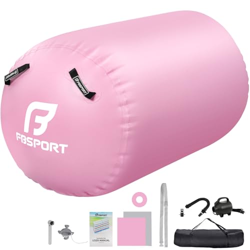 FBSPORT Aufblasbare Air Roll, 100x60cm Aufblasbare Luft Rollen, Yoga Gymnastik Zylinder, Gymnastikmatte, Gym Air Barrel, Air Tumbling Track, Sportmatt