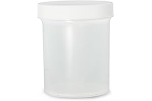 Qorpak PLC-03700 Polypropylene Jar with 58-400 White SturdeeSeal Polyethylene Foam Cap, Natural, 4oz Capacity, 56mm OD x 70mm Height (Case of 36)