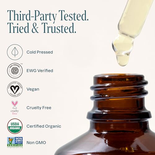 Cliganic – Aceite de Argán Orgánico 100% Puro, Prensado en Frío, 60 ml (2 fl. oz) – Certificado USDA Organic – Vegano, Sin OMG – Hidratante para Piel, Cabello y Rostro