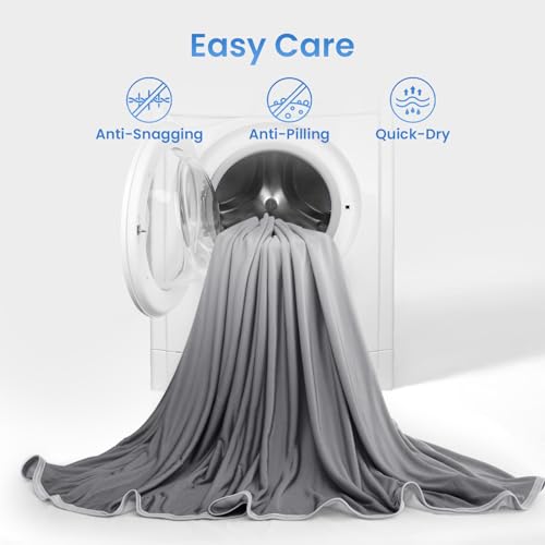 Elegear Cooling Blanket, Arc-Chill 3.0 Japanese Q-Max 0.5 Absorbent Body Heat Absorbent Lightweight Summer Blanket for Bed, Sofa, Gradient Grey 200 x 220 cm