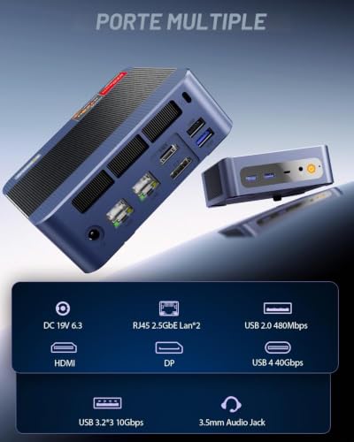 BOSGAME P3 Mix Mini Gaming PC, AMD Ryzen 5 7640HS (up to 5.0GHz) 32GB DDR5 1TB PCIe4.0 SSD Mini Computer, Mini PC 4K Display HDMI+DP+USB4, 2.5G Dual LAN, WiFi 6E, BT5.2
