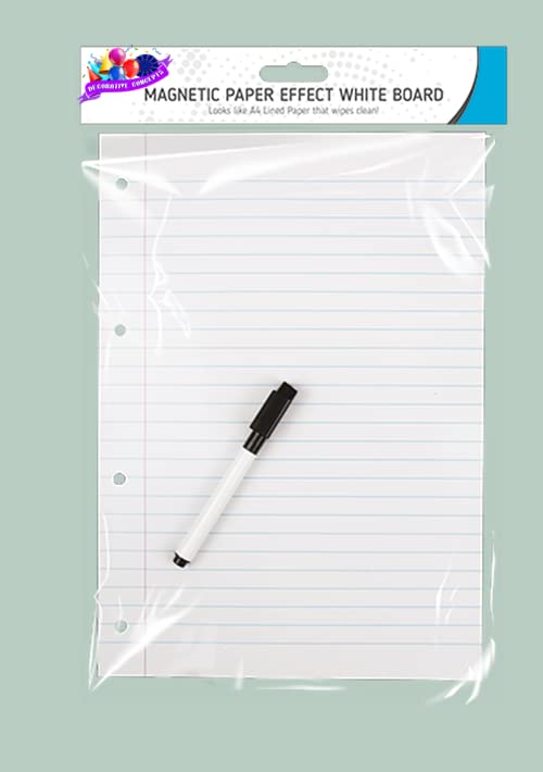 A4 Dry Wipe Magnetic Whiteboard Mini Office Notice Memo White Board Pen Eraser (Magnetic Paper Effect White Board)