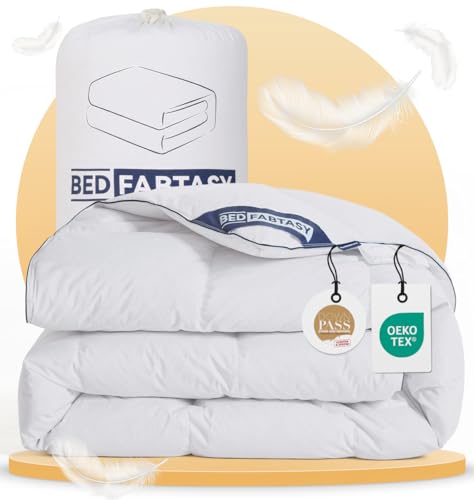 BedFabtasy Feather and Down Duvet 135 x 200 cm, Oeko-Tex Certified Duvet 135 x 200 cm, 100% Extra Soft Feathers and Down, Allergy Sufferers, RDS Certified Feather Duvet, Duvet, All-Year Duvet