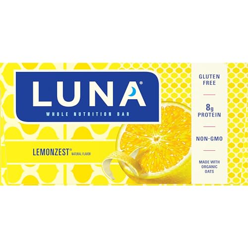 LUNA BAR – LEMONZEST FLAVOR – GLUTEN FREE SNACK BARS – NON-GMO – PROTEIN BARS – MADE WITH ORGANIC OATS – VALUE PACK (12 PACK)
