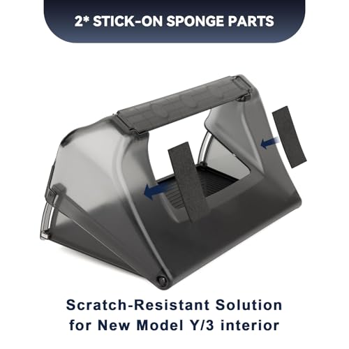 Under Screen Storage for Tesla 2025-2026 Model Y Juniper & 2024-2026 Model 3 Highland, Open and Close Center Console Organizer Tray with Anti-Slip Silicone Pad for New Tesla Model 3 Model Y Accessorie
