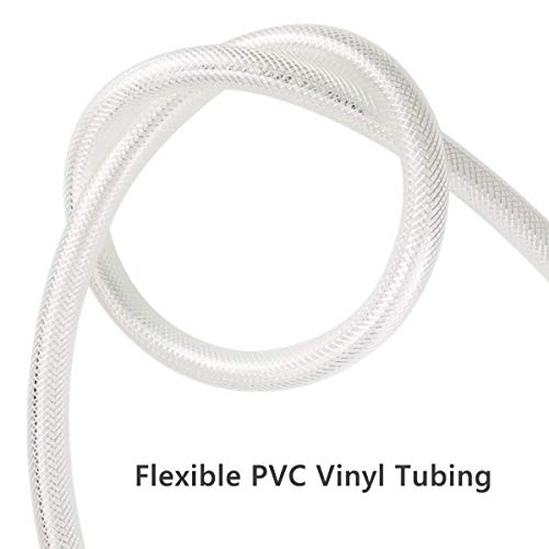 1/2" ID x 3/4" OD 25 Ft High Pressure Braided Clear PVC Vinyl Tubing