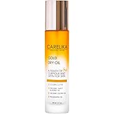 CARELIKA Gold Shimmer Dry Oil for Body & Hair – Nourishing Glow with Organic Jojoba, Argan, Macadamia & Almond Oils – Hydrating, Non-Greasy Formula for Radiant, Silky Skin – 80ml