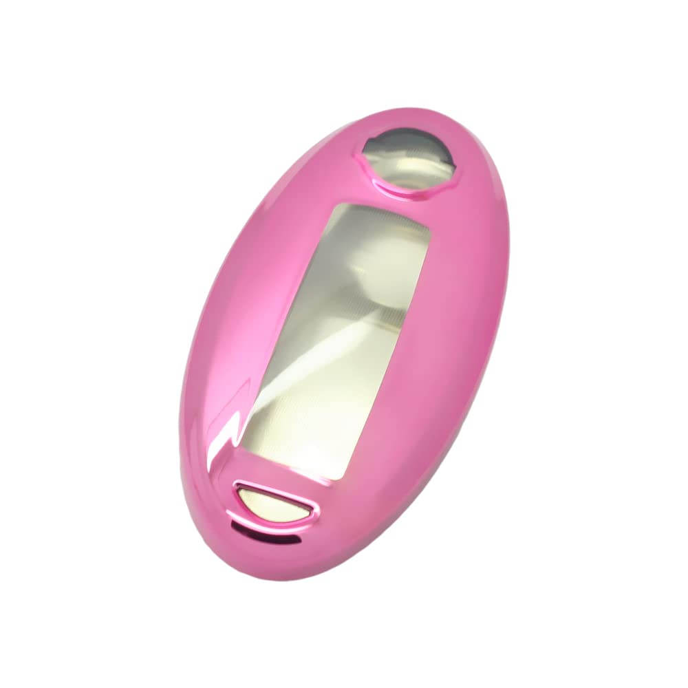 BROVACS Soft TPU Case Shell Cover Protector Holder Full Protection Compatible with NISSAN Altima Armada Maxima Murano Smart Remote Key Fob 2 3 4 5 6 Button SV9500 Pink