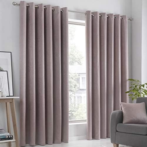 Fusion Strata Geweven gordijnen met oogjes gevoerd, Blush, 168 x 229 cm, 100% polyester, 168 cm (66 inch) x 229 cm (90 inch)