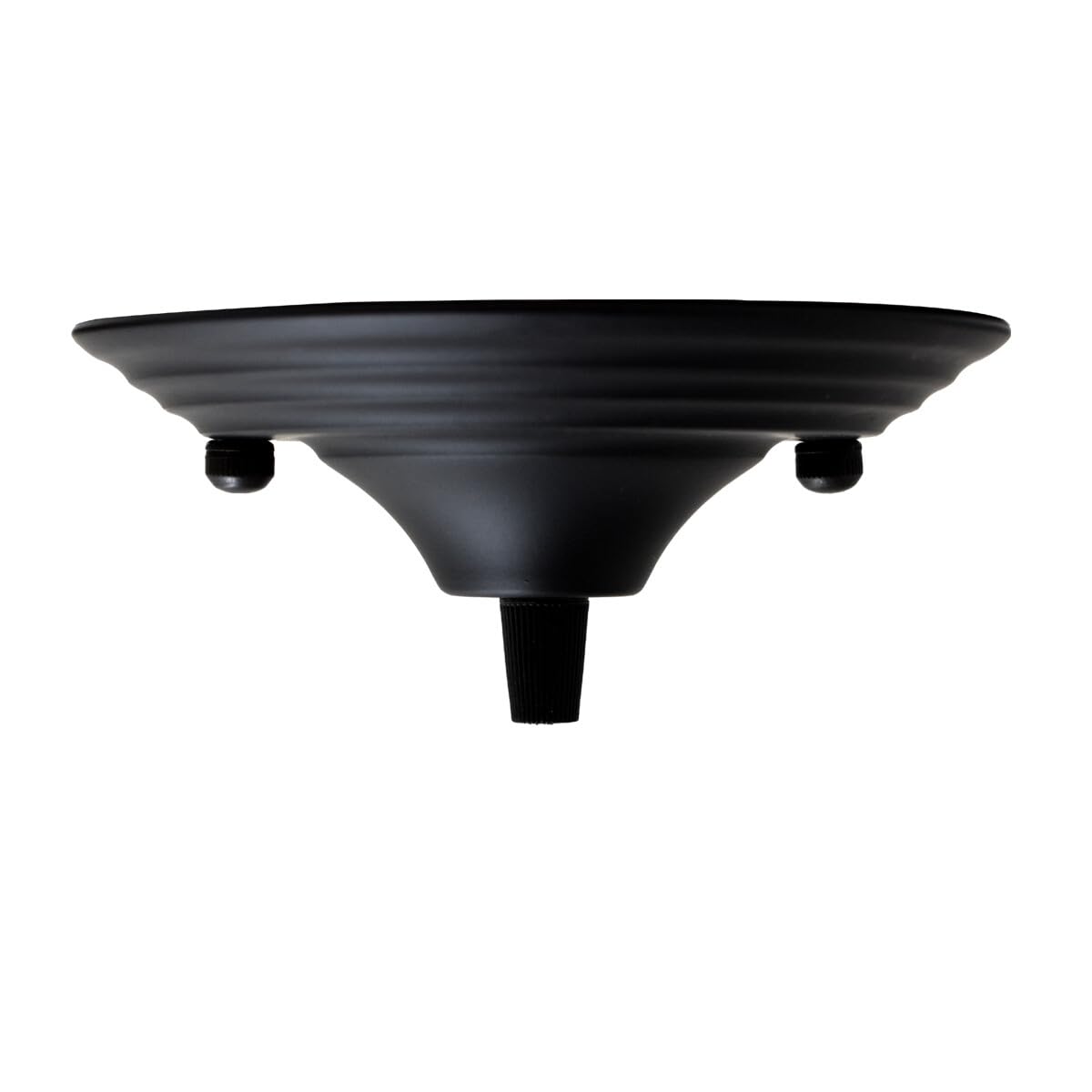 Black Ceiling Rose 140mm Metal Round Pendant Light Fitting Matte Black Ceiling Plate for Hanging Lamp Shade E27 Pendant Cover with Cord Grip Compatible Modern Vintage Industrial Lighting Accessory