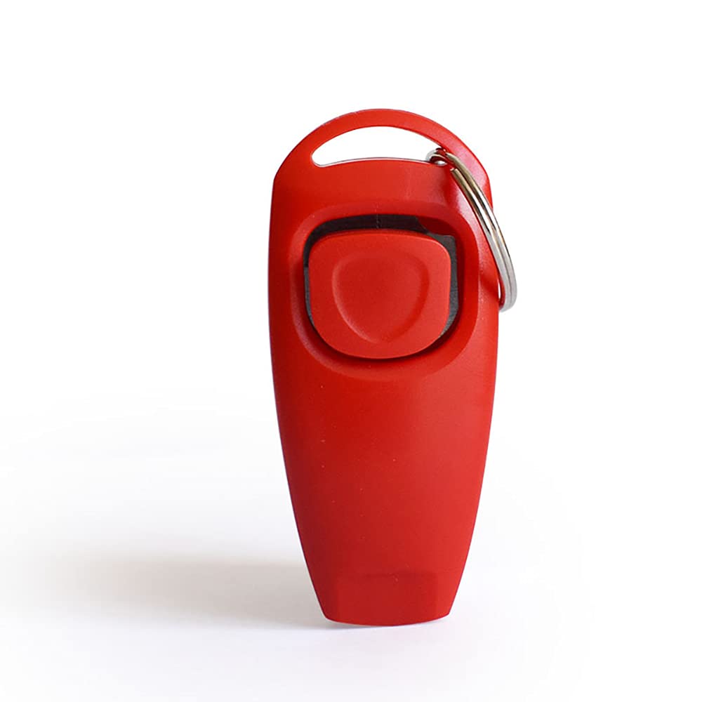 SEIWEI 2 in 1 Dog Puppy Clicker and Whistle Training, Training Clicker for Dog Cat Red 1PCS