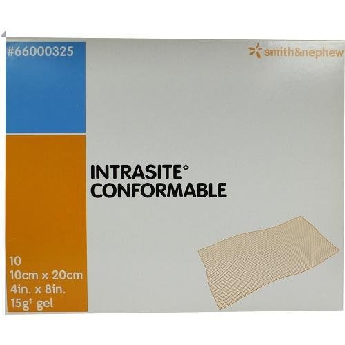 Intrasite Conformable 10x20 cm 10 Apósitos - Curación de Heridas Profundas
