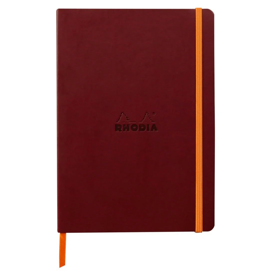 RHODIA 117436C - Wine Soft Notebook - A5 - Dotted Dot - 160 pages - Ivory Clairefontaine Paper 90 g/m - Bookmark, Elastic Closure - Faux Leather Cover - Rhodiarama Collection