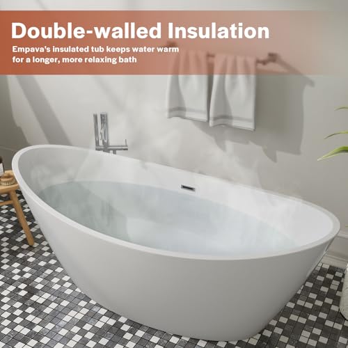 Empava 53” Walkin Tub Freestanding Bathtub With Left Side Door on