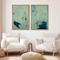 MUDECOR Framed Canvas Print Wall Art Set Soft Aqua