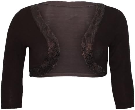 Libian Jr Plus Size Sexy Black Sequin Bolero Crop Shrug