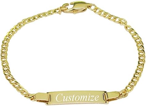 ProLuckis Personalized Baby Bracelet Silver ID Bracelet Engraved Custom Name Protection Bracelet Girls