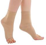 ieasysexy Flexible Foot Sleeves Ankle Support Sleeve Foot Arch Support Compression Sock for men and women Best Plantar Fasciitis heel/ankle and arch support/pain relief ,Nude,Size XL(10.6"-12.59")