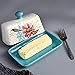 Wisenvoy Butter Dish Ceramic Butter Dish with Lid Butter Keeper Butter Dish with Lid for Countertop Flower Butter Crock
