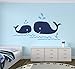 Whale Family Nautical Mom and Baby Wall Decal - Nursery Wall Decals - Nautical Nursery Decor Vinyl Sticker