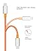 iPhone Charger, 25cm F-color Apple Certified Nylon Braided Lightning to USB Cable Ultra Compact Connector for iPhone 7 6S 6 Plus 5s 5c 5, iPad 4 Air 2 mini 4, iPad Pro, iPod touch 5 Orange