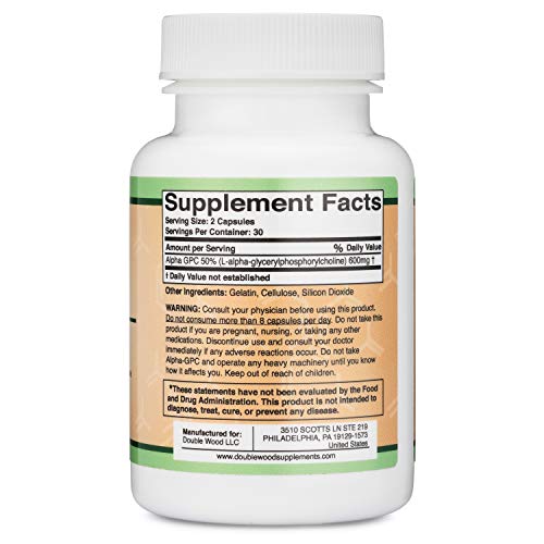 Alpha GPC Choline Brain Supplement for Acetylcholine (60 Count, 600mg