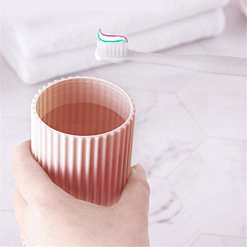 LIHEXING Travel Toothbrush Case,2 Pack Portable Dust-proof Plastic Toothbrush Cup with Toothbrush Case Cover for Trips and Daily Use(Pink+Green)