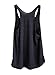 Blonde Peacock Women's Black and Pale Pink Lotus Flower Design Loose Fit Racerback Yoga Tank Top (Medium, Black)