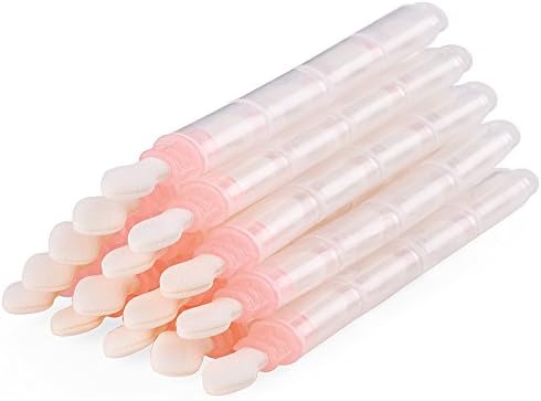 Deksias 5pcs Disposable Dual Sided Eye Shadow Sponge Applicator Oval Tipped Eyeliner Brush Makeup Tool (White 5PCS)