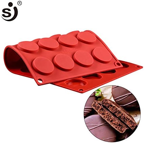 Fiesta SJ Flat round Cake Decoration Tools Pastry Silicone Molds FDA Approved Cookie Molld Maker Cake Baking Chocolate Craft Candy: Random Color