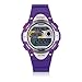 Cool Pasnew LED 100M Waterproof Digital Sport Watch for 5-15 Years Old Boys Girls Kids Students (Purple)