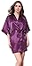 JOYTTON Women's Kimono Robe with Embroidered Mother of The Groom Dark Purple M